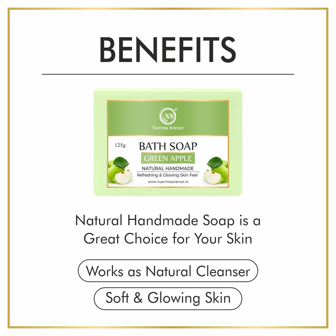 Nuerma Science Green Apple Bath Soap | Refreshes & Revitalizes Skin - Distacart