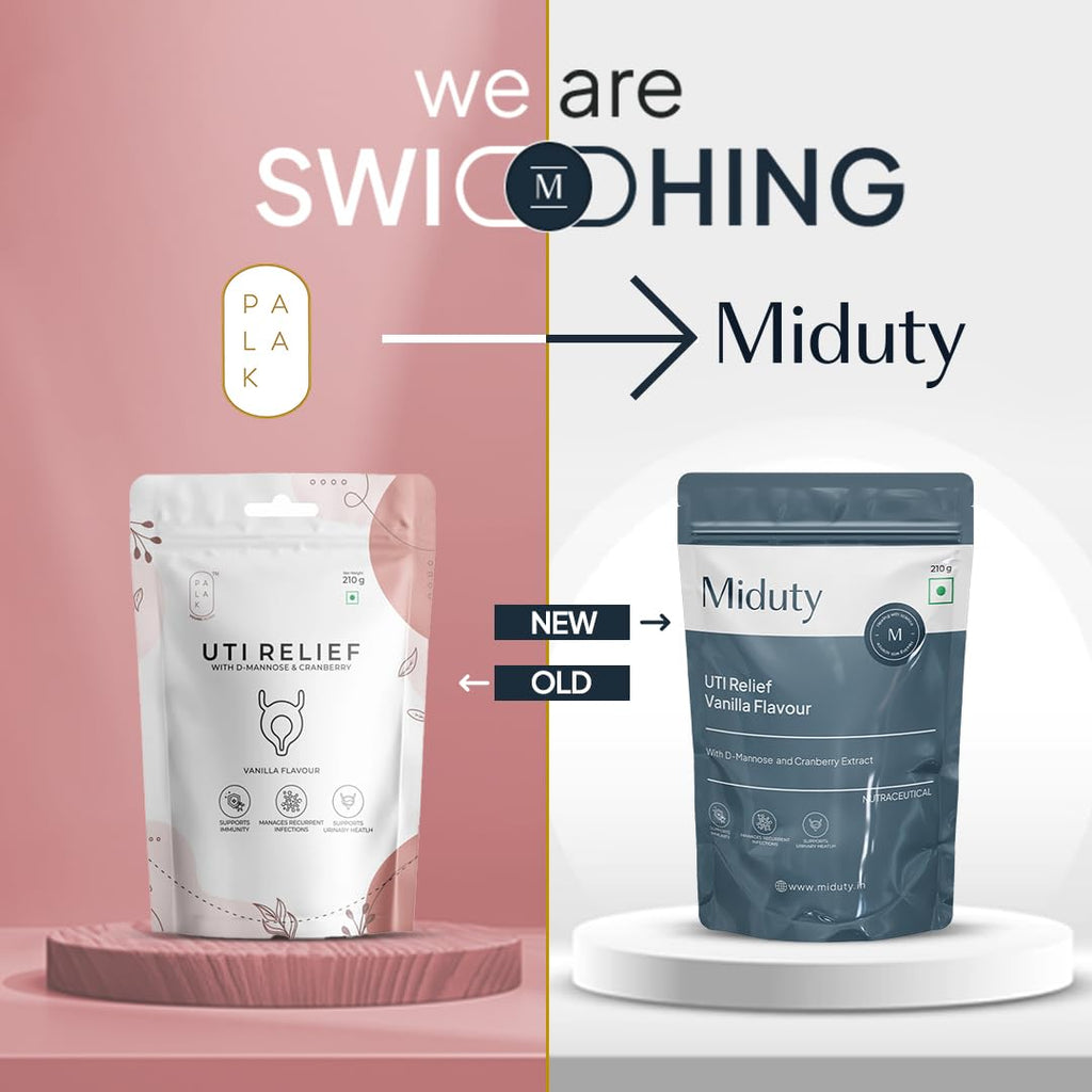 Miduty by Palak Notes UTI Relief with D-Mannose And Cranberry-Vanilla Flavor - Distacart