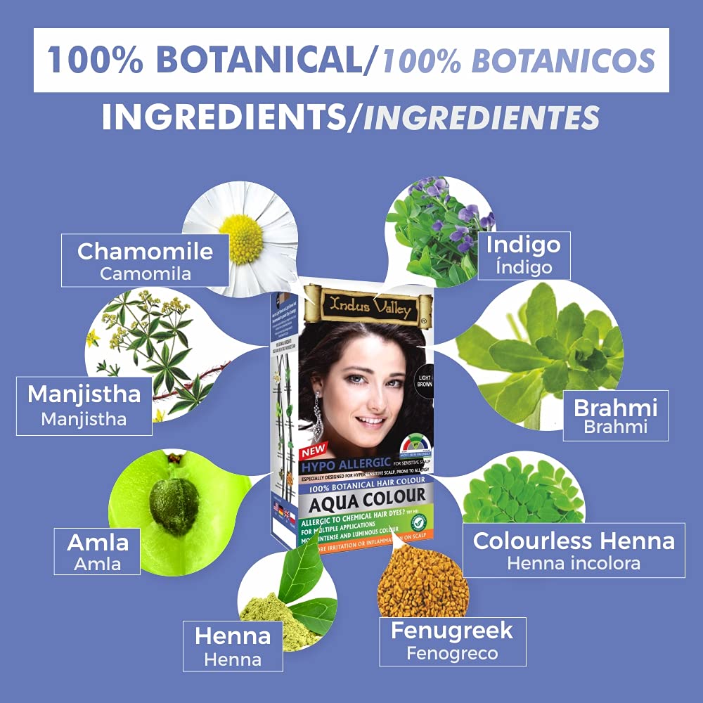 Indus Valley Aqua Hair Color Gray Coverage Hair Dye Allergy Free Organic Hair Color