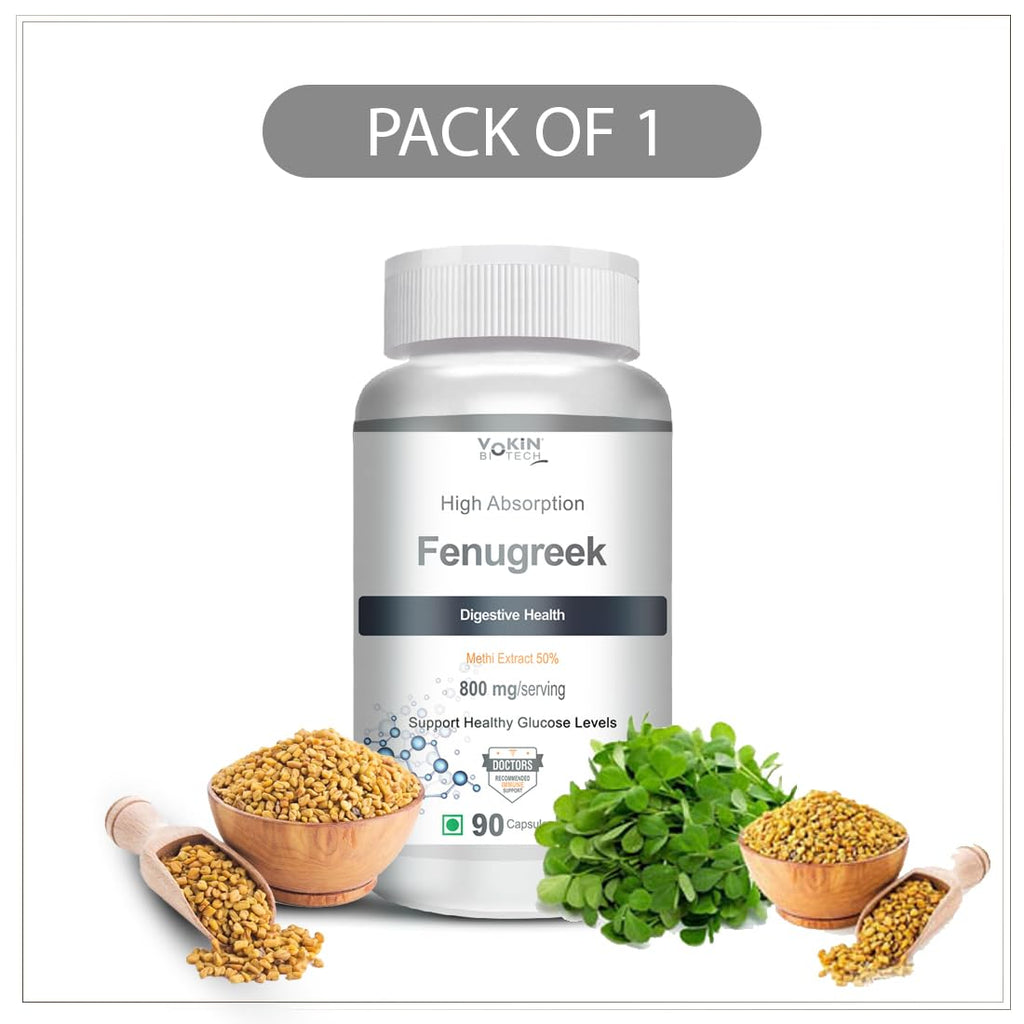Vokin Biotech Fenugreek Seed Extract Supplement 500mg, Silymarin Extract 300mg Support Healthy Glucose Levels