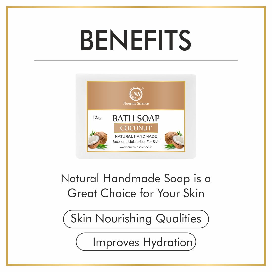Nuerma Science Coconut Bath Soap | Excellent Moisturizer for Skin - Distacart