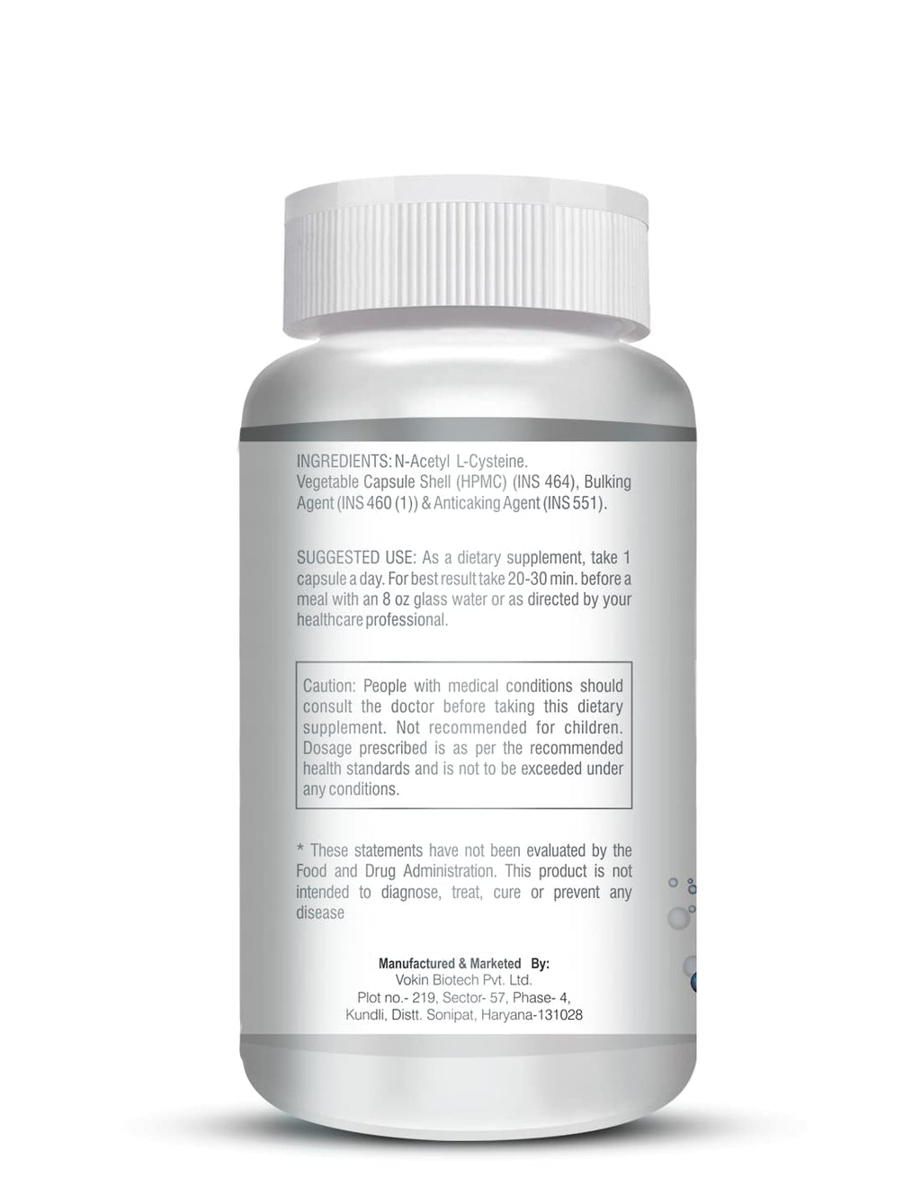 Vokin Biotech N-Acetyl L-Cysteine (NAC) – Supports Healthy Respiratory Function- 500mg