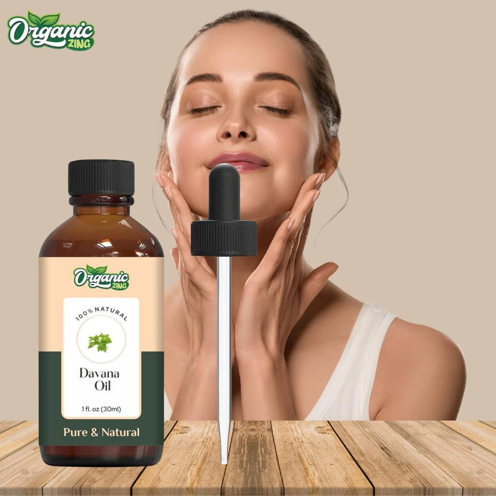 Organic Zing Davana (Artemisia Pallens) Oil | Pure & Natural Essential Oil for Skincare, Aroma and Diffusers