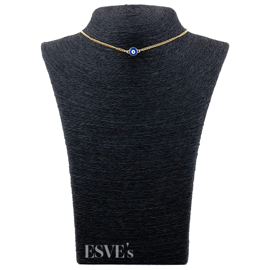 Gold-Toned Alloy Evil Pendant Necklace - The Pari