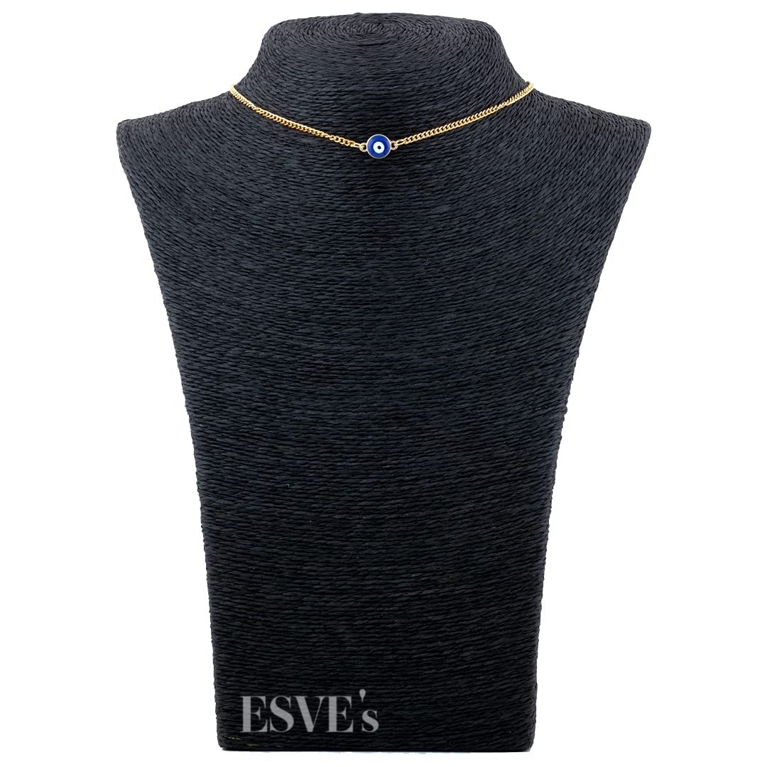 Gold-Toned Alloy Evil Pendant Necklace - The Pari