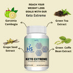 Vokin Biotech Keto Extreme Ketogenic Weight Loss Formula with Garcinia Cambogia Extract Fat Burner | Metabolism Booster (60 Capsules)
