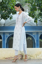 Juniper Women's White Rayon Placement Printed Straight Kurta - Distacart