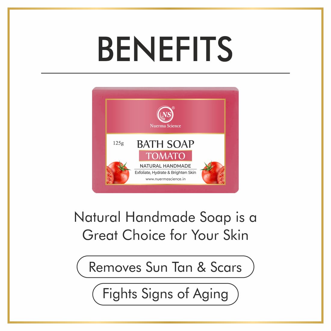 Nuerma Science Tomato Bath Soap | Exfoliate, Hydrate & Brighten Skin - Distacart