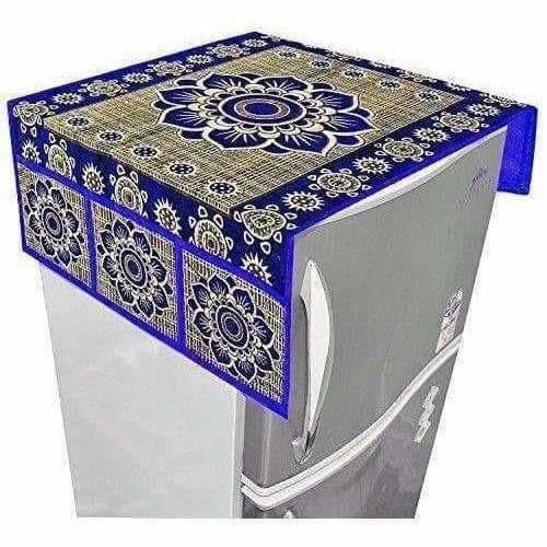 Cotton Refrigerator Cover Set - Blue