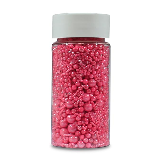crimson pink sprinkles bottle for decoration bottle 100 g