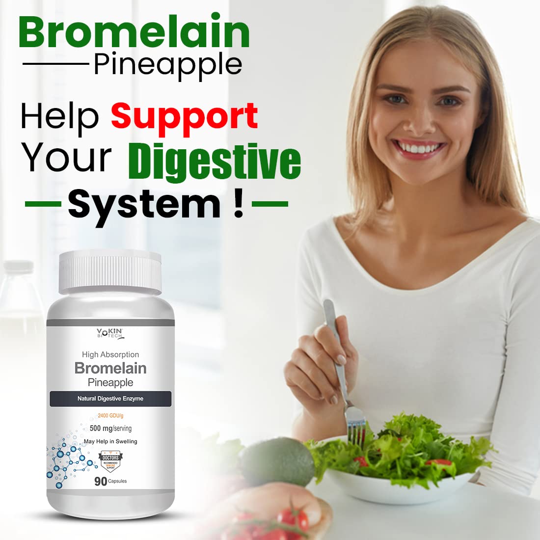 Vokin Biotech Bromelain Pineapple Capsules