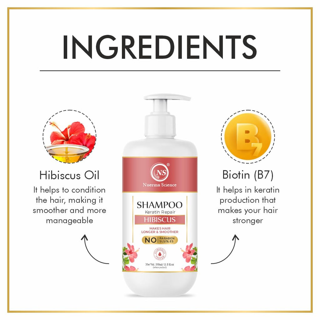 Nuerma Science Hibiscus Hair Shampoo with Keratin Repair (SLS Free)