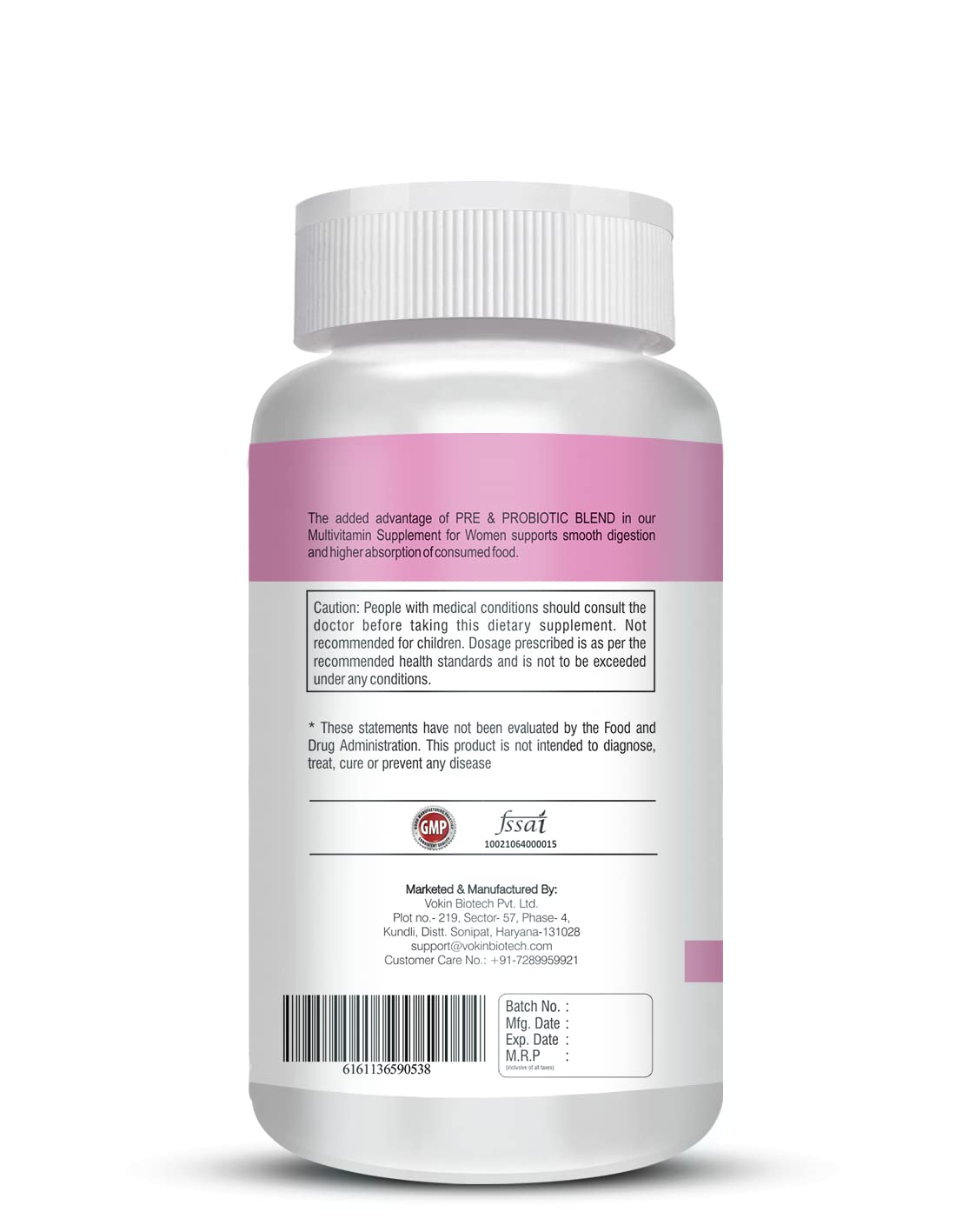 Vokin Biotech Multivitamin with Probiotics, With Vitamin C, Vitamin B, Vitamin D, Zinc, Supports Immunity and Gut health, For (Multivitamin For Women)
