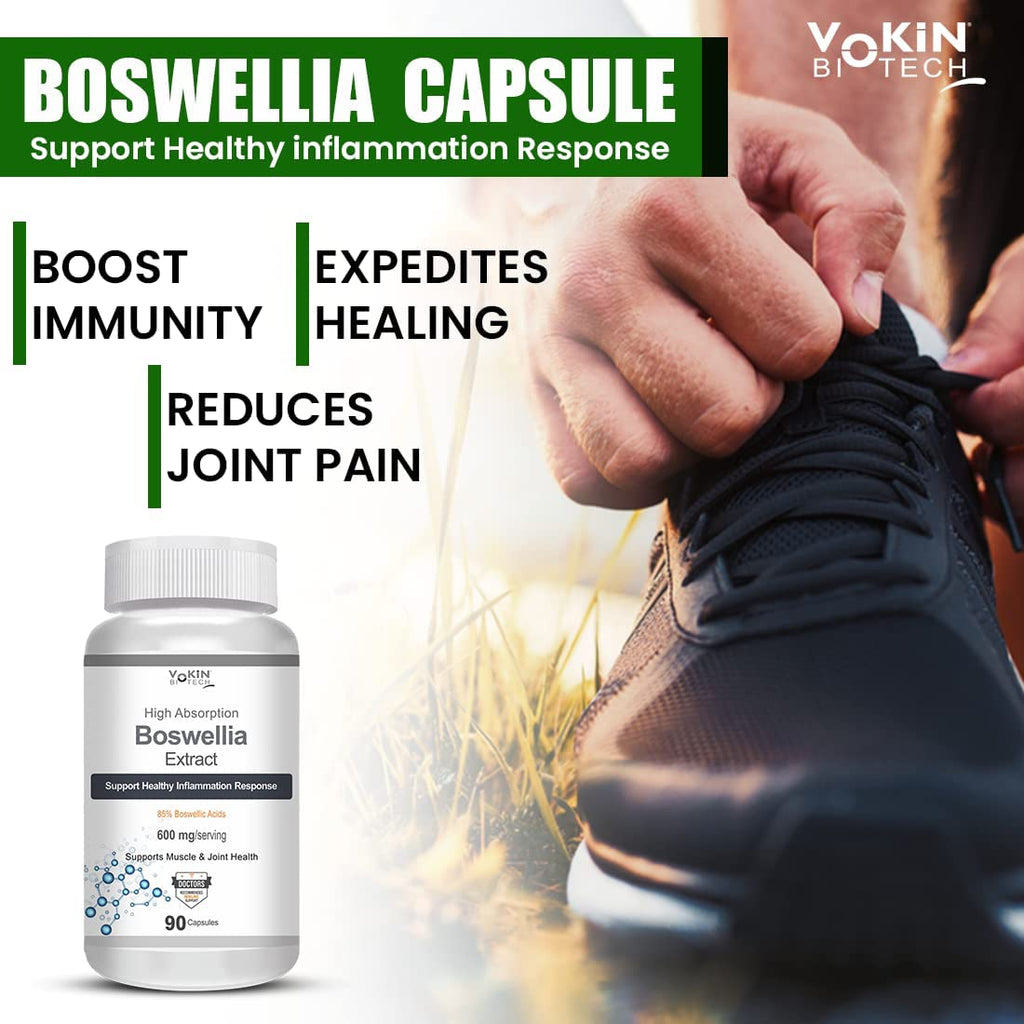 Vokin Biotech boswellia serrata raisin extract 600mg For Strong Bones & Relives Joint Pain | Better Flexibility For Men & Women