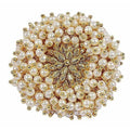 Gold-Polished Pearl Beads Polki Ring