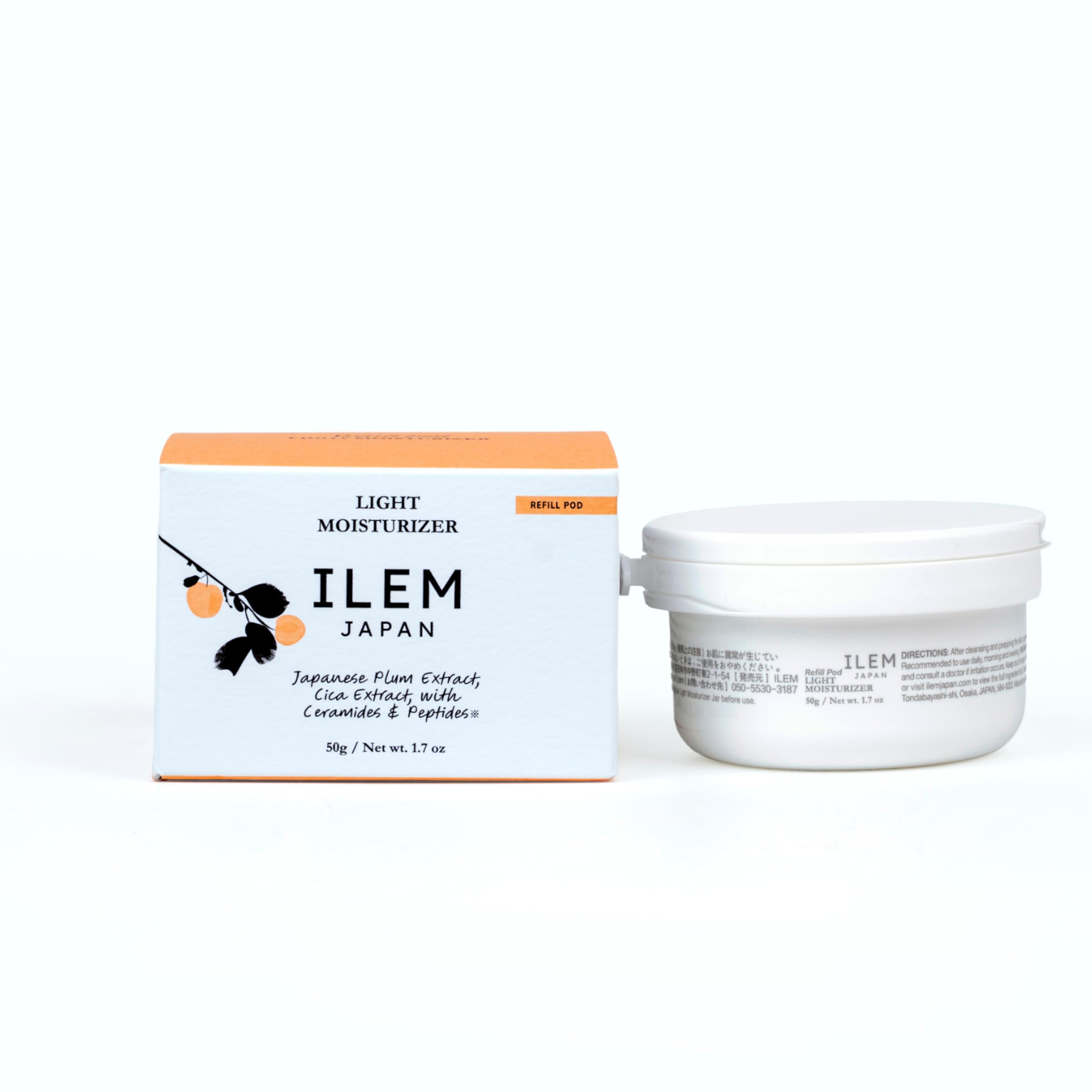 ILEM JAPAN Light Moisturizer Refill Pod 50g | Niacinamide + Ceramides + Squalane | Refill Pack | Made in Japan