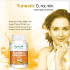 Vokin Biotech Natural Turmeric Curcumin Extract 95%(Curcuminiod) With Piperine Capsules 500Mg