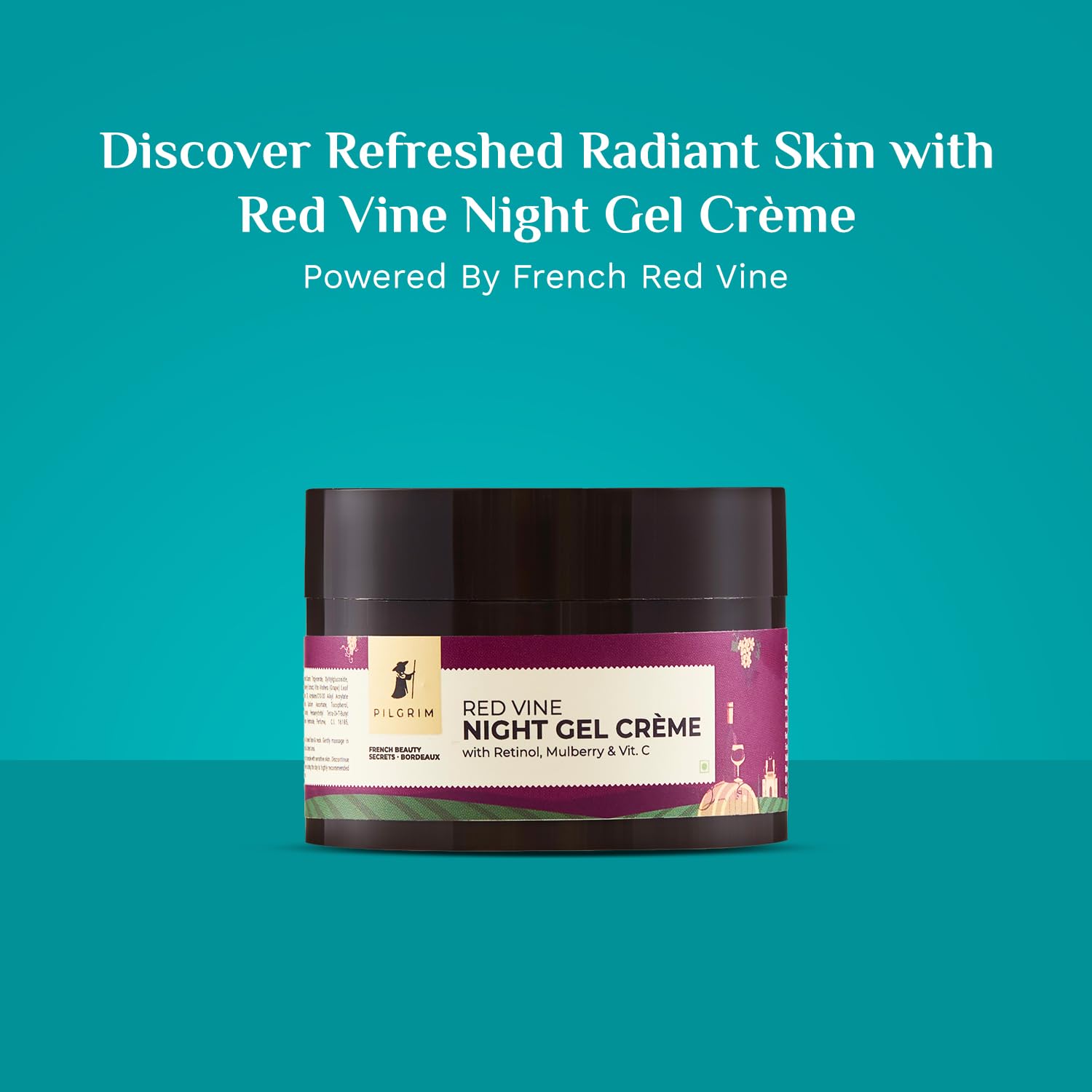 Pilgrim French Red Vine Anti Aging Night Cream with Retinol, Mulberry & Vitamin C For Glowing Skin & Skin Repair - Distacart