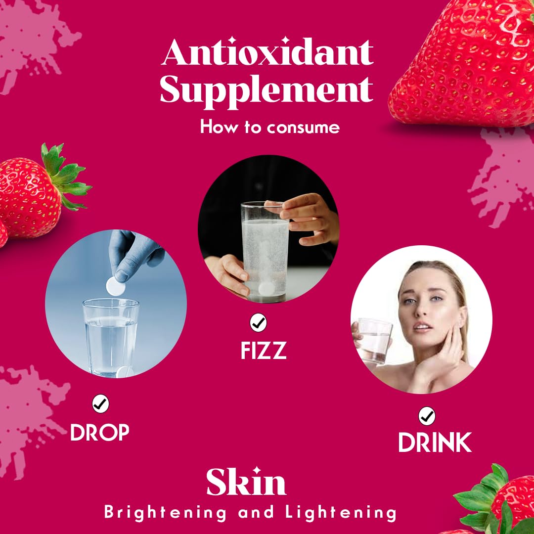 BOOSTIQ Glutathione Vitamin C Effervescent Tablets - Strawberry Flavour