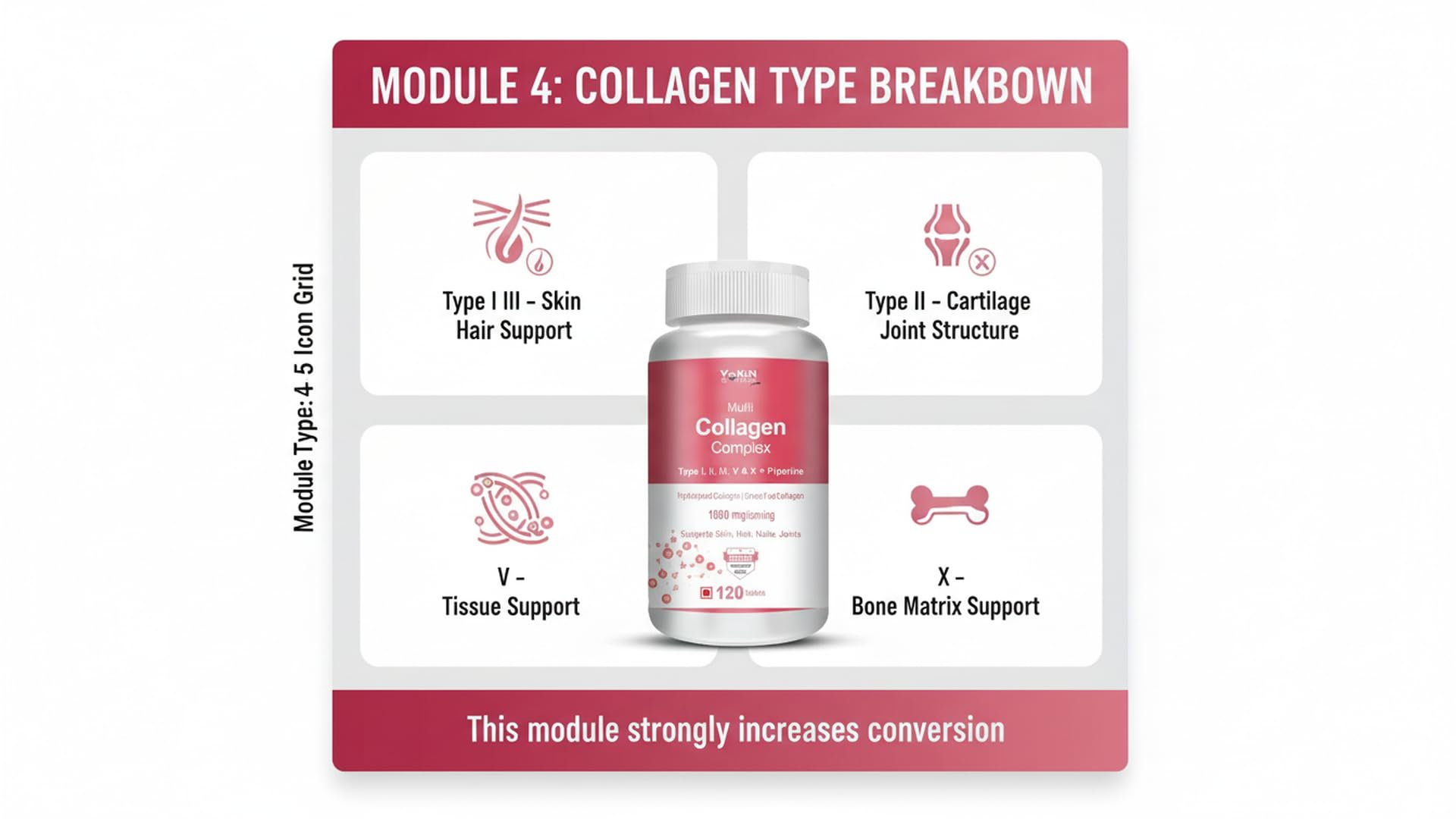 Vokin Biotech Multi Collagen Complex Peptide Tablets