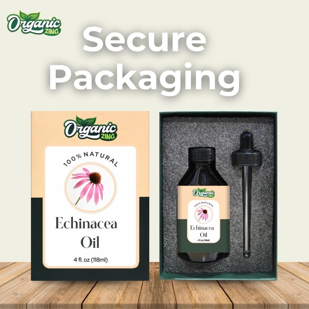 Organic Zing Echinacea (Echinacea angustifolia) Oil | Pure & Natural Carrier Oil for Skincare and Hair Care