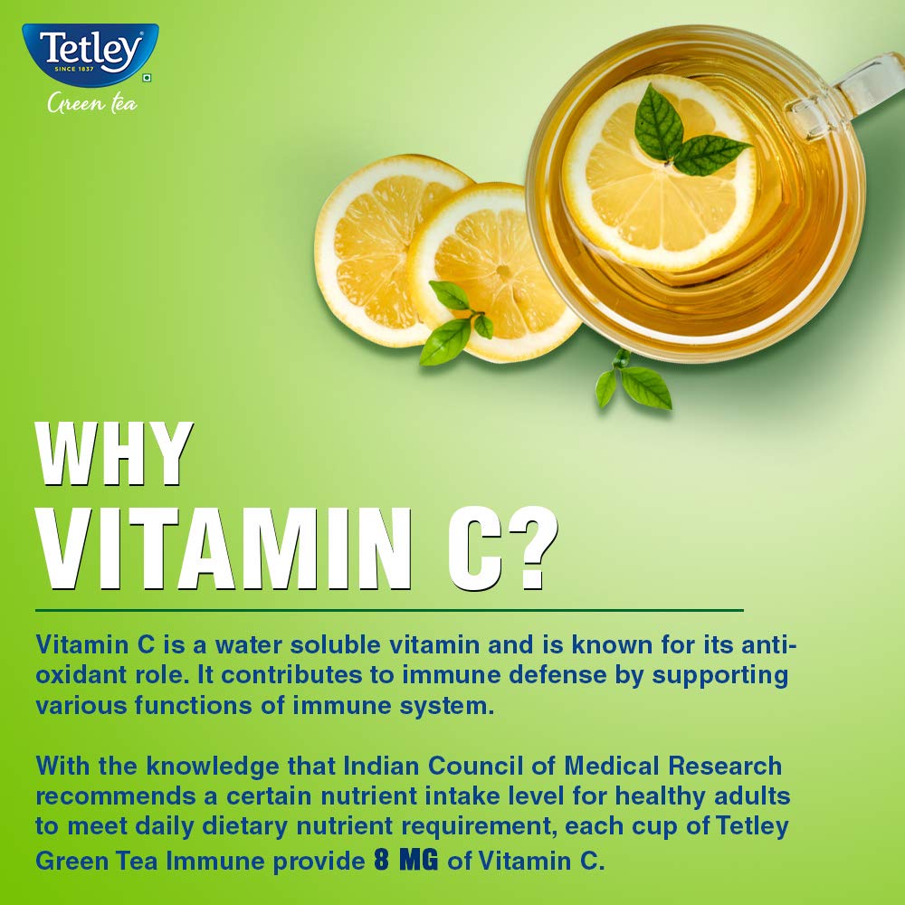 Tetley Green Tea Lemon and Honey vitamin c