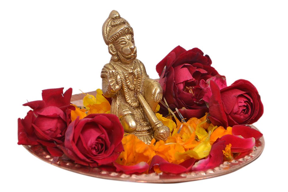 Kannssky Brass Hanuman Statue for Home Religious Decorative Idol