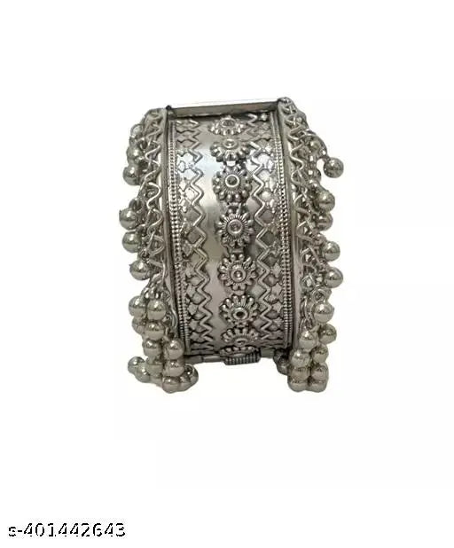 Tehzeeb Creations Women's Oxidised Afghani Style Bangle (Kadha) With Ghungroo - Distacart