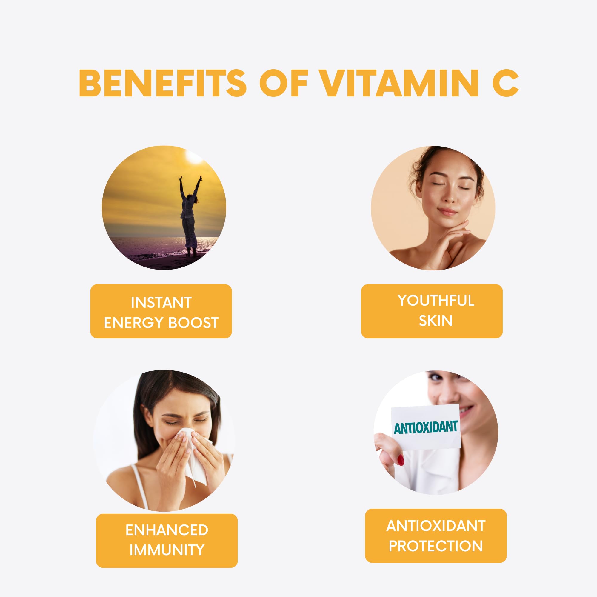 Vokin Biotech Vitamin C 40mg with Amla 1000mg for Immunity - Skin Care - Antioxidants Effervescent Tablets Orange Flavor