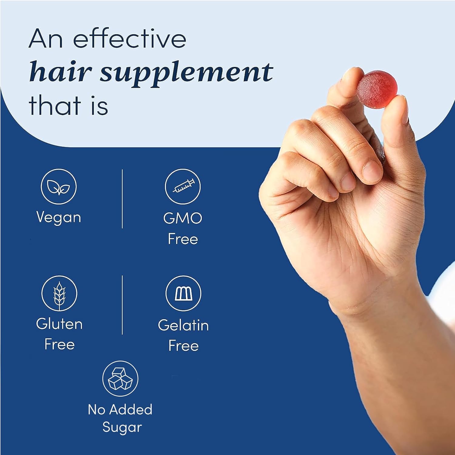 Man Matters Biotin Nourish Hair Gummies - Strawberry Flavor With Zinc & Multivitamins - Distacart