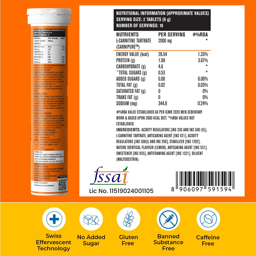 Fast&Up L-Carnitine Advanced Effervescent Tablets - Distacart