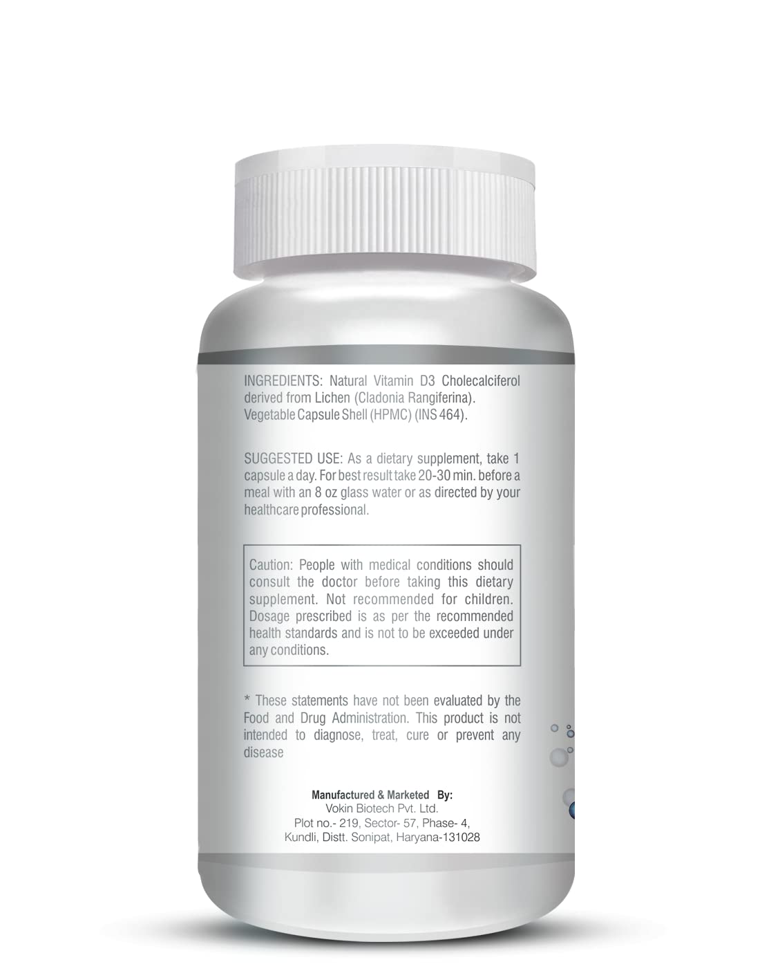Vokin Biotech Vegan Vitamin D3 - Natural Vitamin – Support Bone Health