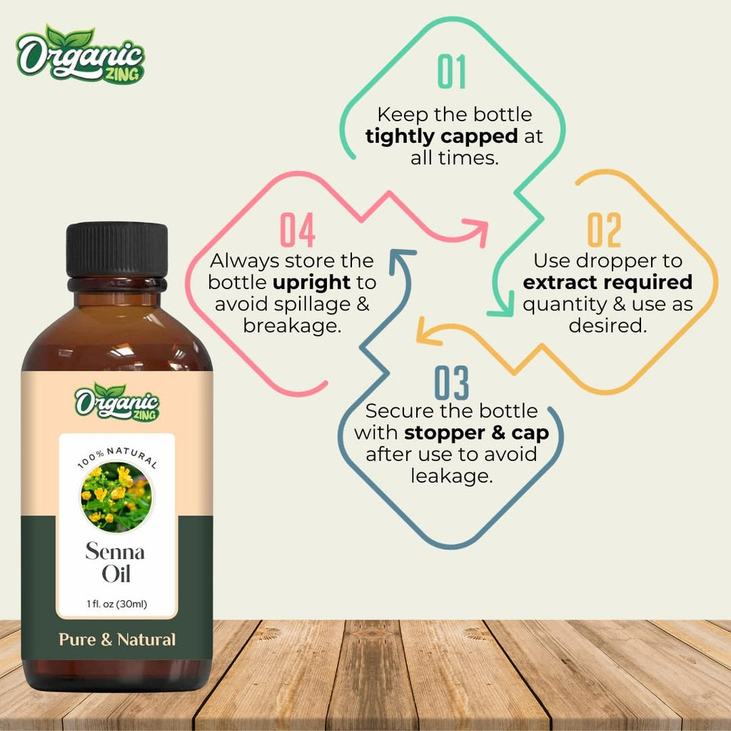 Organic Zing Senna (Cassia Senna) Oil | Pure & Natural Carrier Oil for Skincare & Haircare