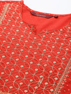 Sangria Women Ethnic Motifs Embroidered Sequinned Kurta with Sharara With Dupatta - Distacart