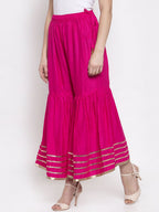 TAG 7 Women Pink Hem Design Flared Sharara