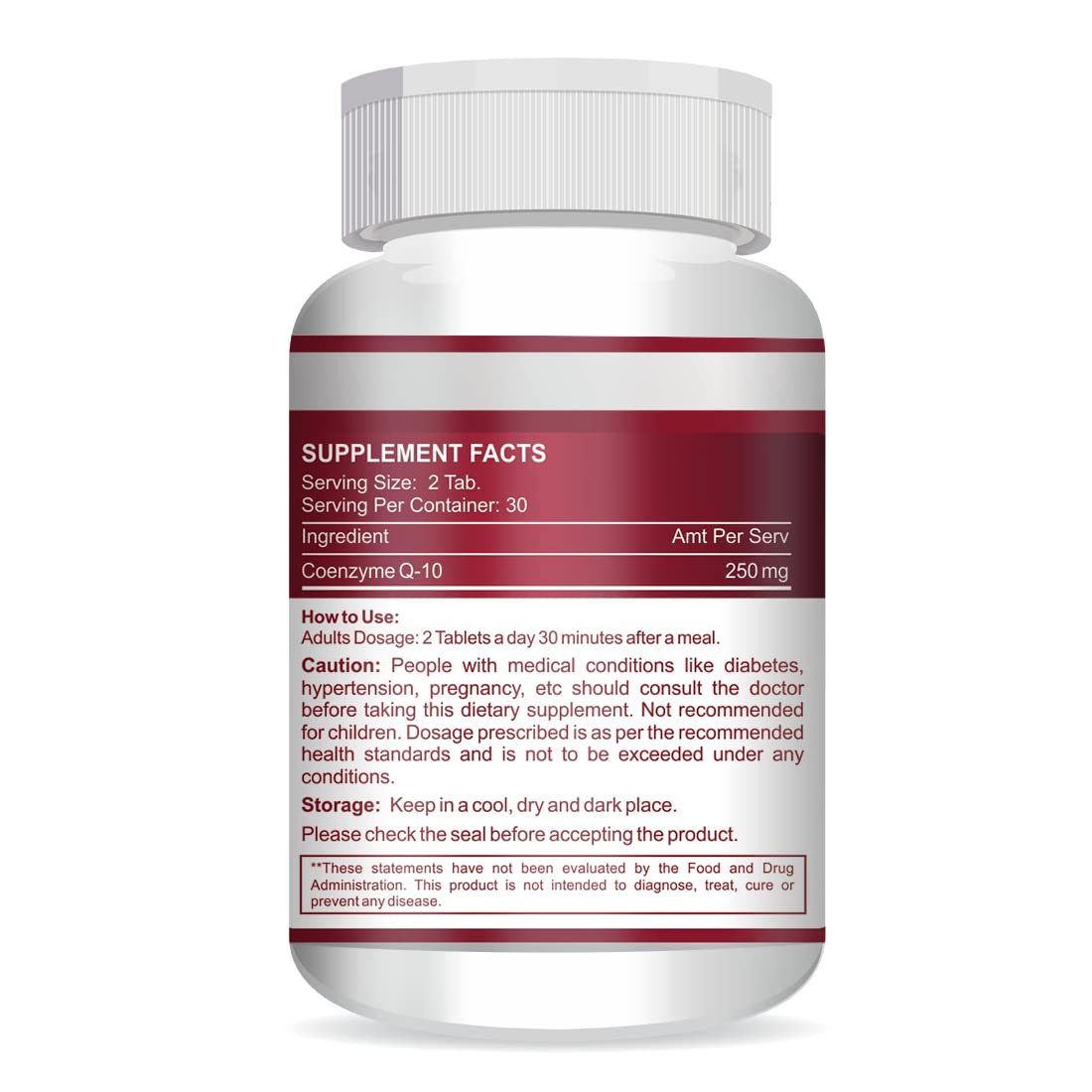 Vokin Biotech Natural Coenzyme Q-10 Rich in Antioxidant, Support Heart Health & Boosts Energy 250 mg