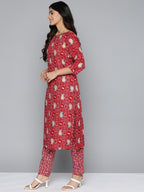 HERE&NOW Floral Printed Regular Kurta with Palazzos