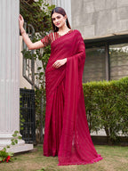 Tikhi Imli Striped Satin Ready to Wear Saree - Distacart