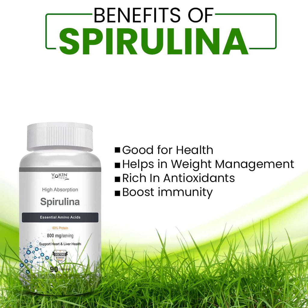 Vokin Biotech Spirulina- Support Heart Health and Liver Health -800mg