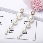 Gold-Plated Alloy Pearl Droplets Earrings - The Pari - Distacart