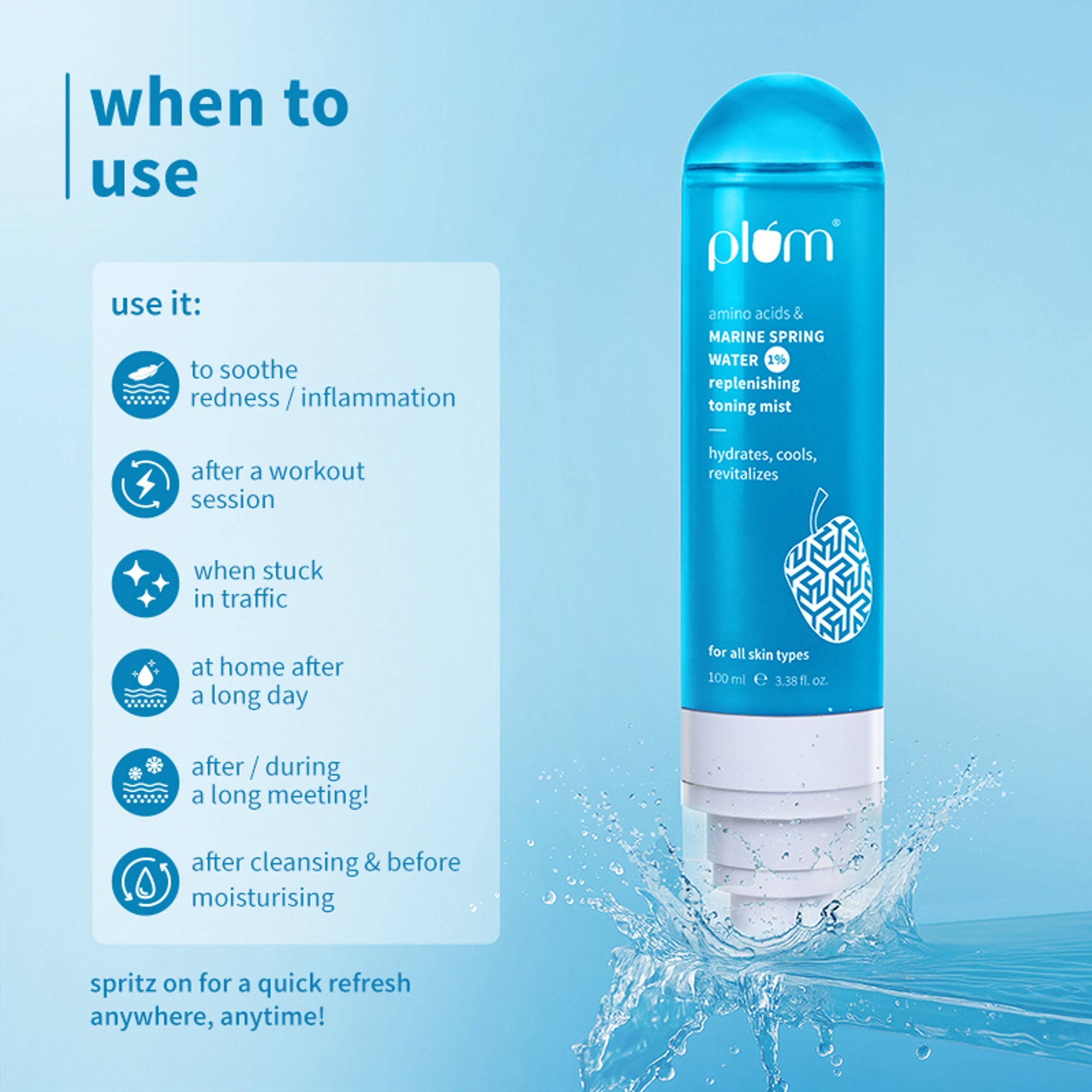 Plum 1% Marine Spring Water Replenishing Toning Mist