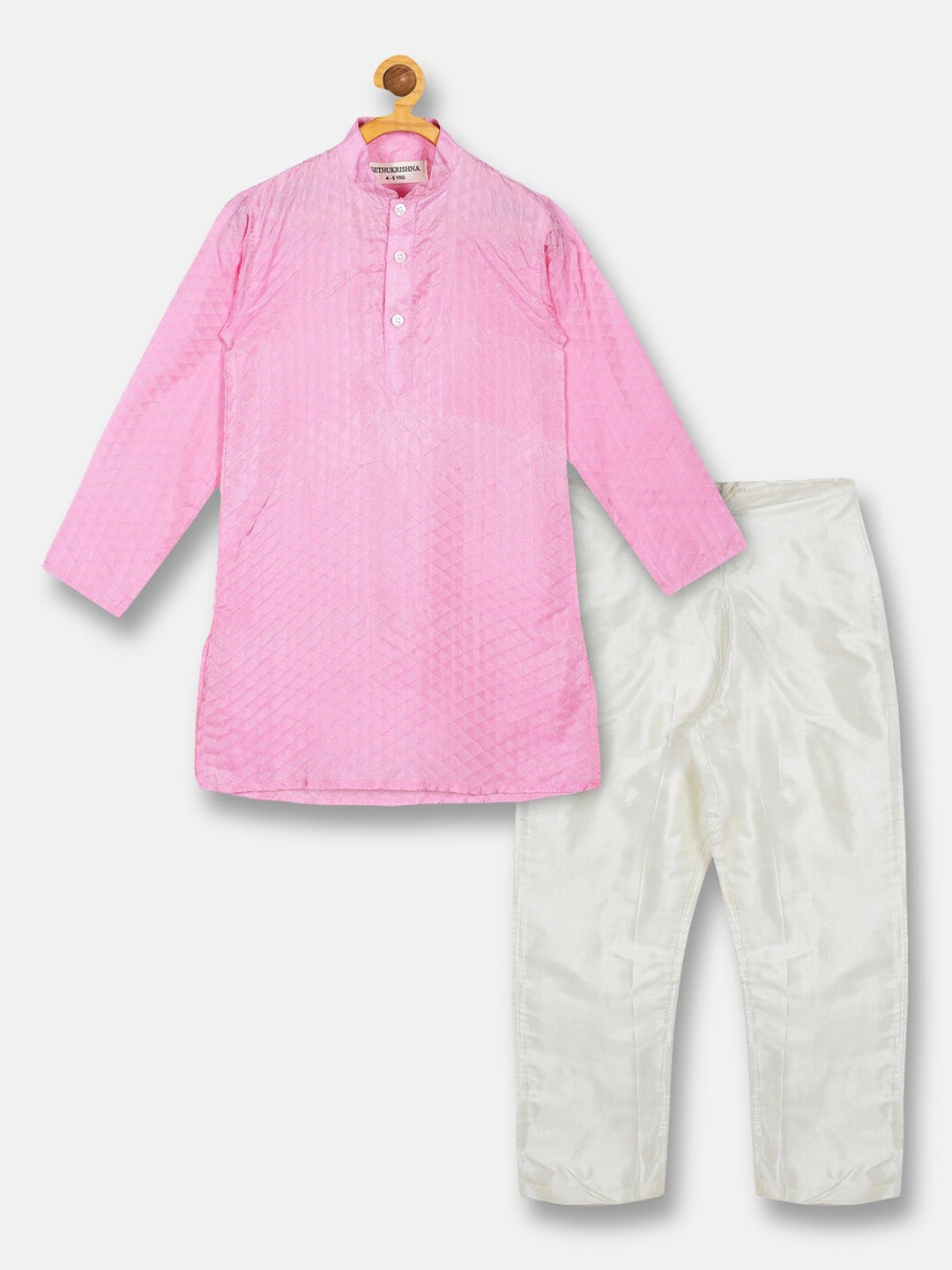 Sethukrishna Boys Pink Kurta with Pyjamas set