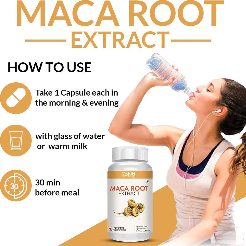 Vokin Biotech Maca Root Extract 800mg For Energy, Strength & Reproductive Health