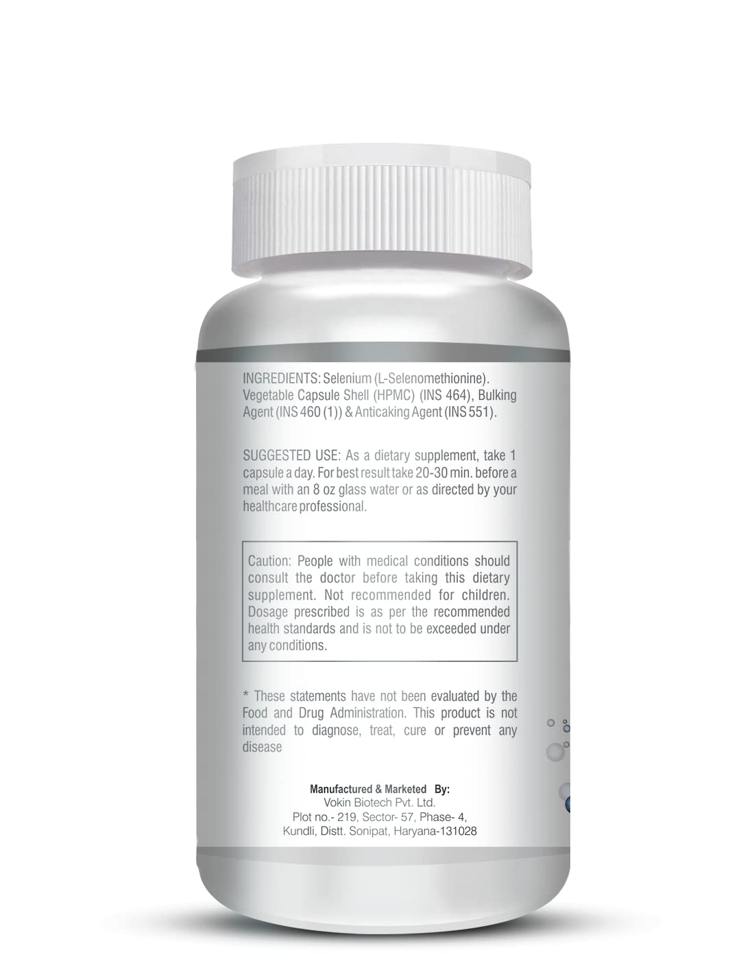 Vokin Biotech Selenium Capsules 40mcg - Superior Absorption - 90 Vegetarian Capsules