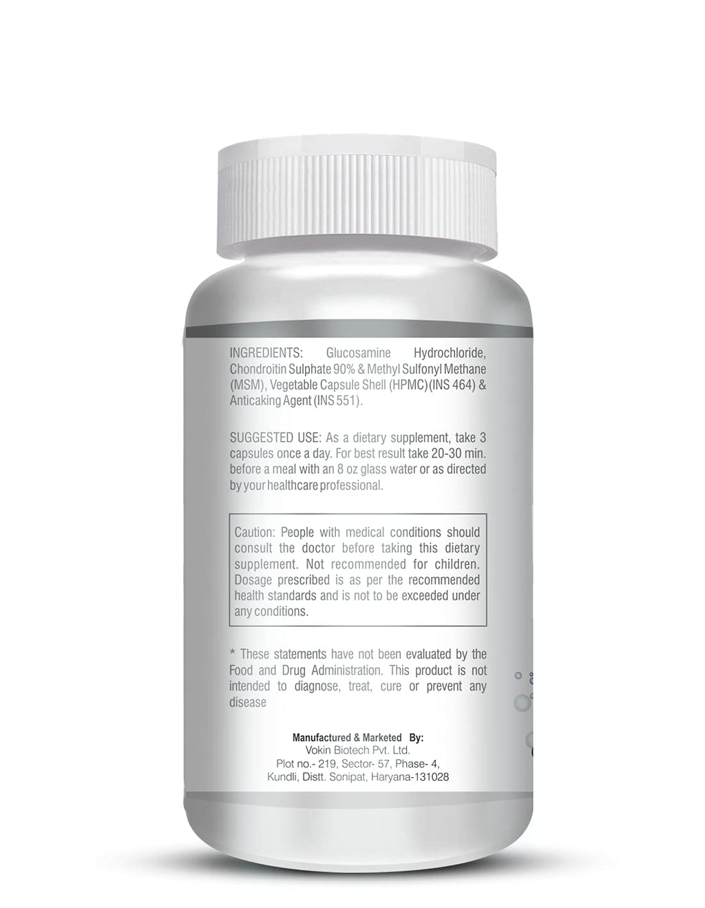 Vokin Biotech Glucosamine 1000mg, MSM 500mg & Chondroitin 500mg Support Joint Pain & Joint Strength (Glucosamine)