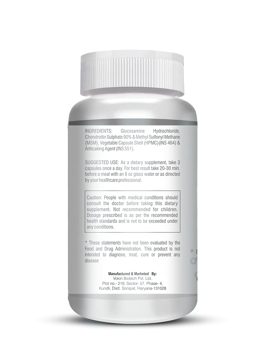 Vokin Biotech Glucosamine 1000mg, MSM 500mg & Chondroitin 500mg Support Joint Pain & Joint Strength (Glucosamine)