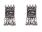 Silver-Plated Alloy Oxidised Silver Geometric Necklace - The Pari