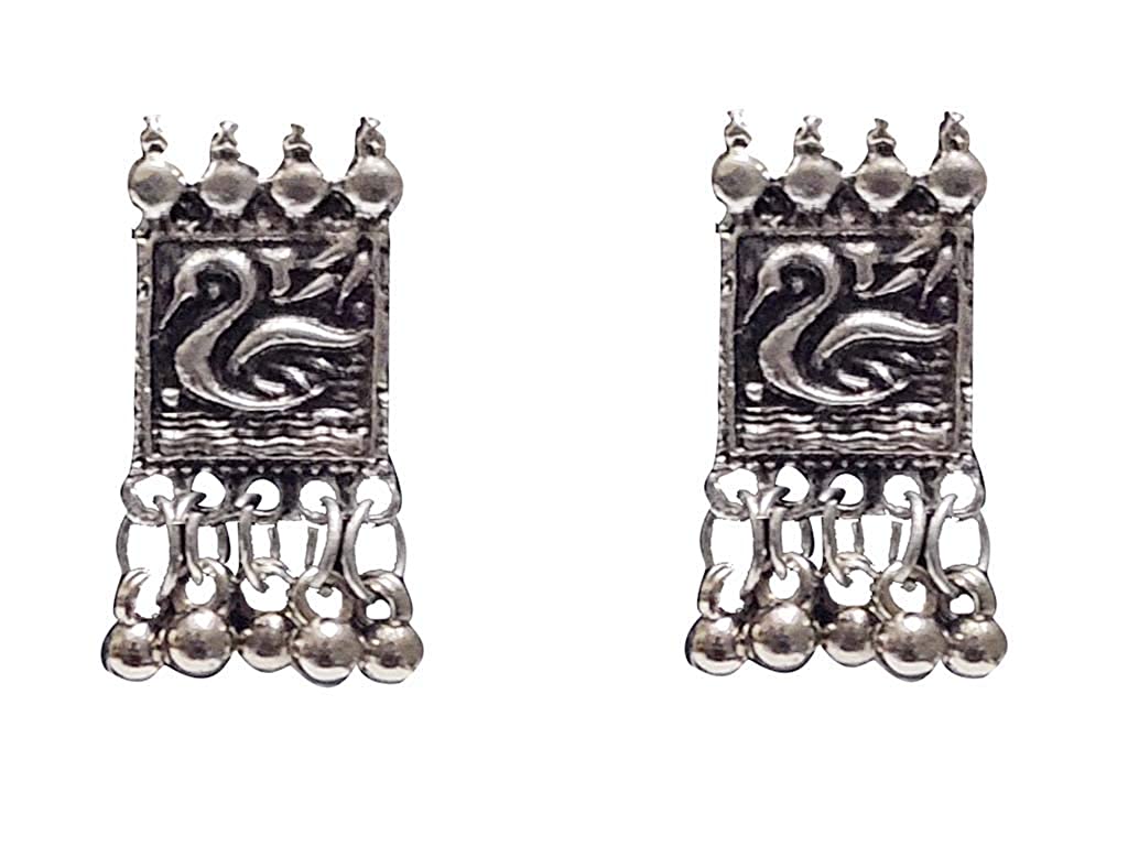 Silver-Plated Alloy Oxidised Silver Geometric Necklace - The Pari