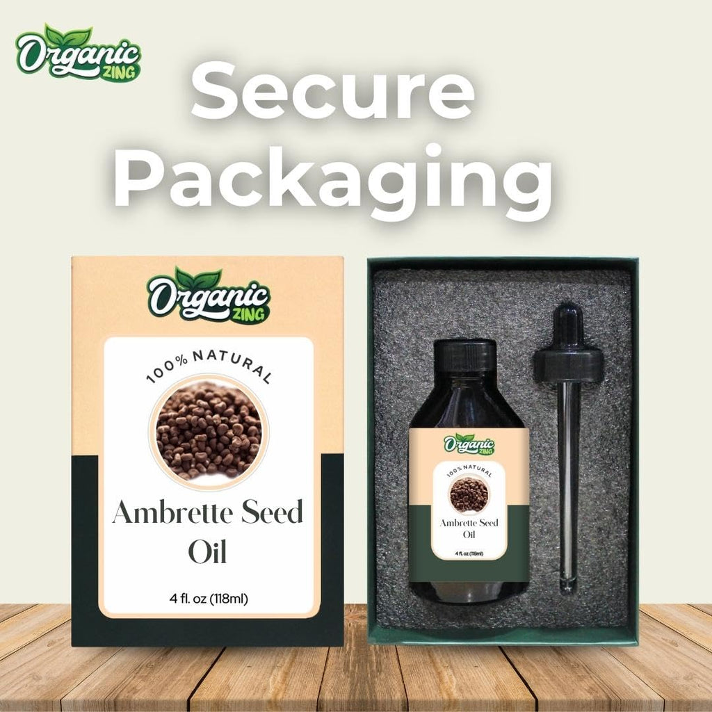 Organic Zing Ambrette Seed (Abelmoschus moschatus) Oil | Pure & Natural Carrier Oil for Skincare, Aroma & Diffusers