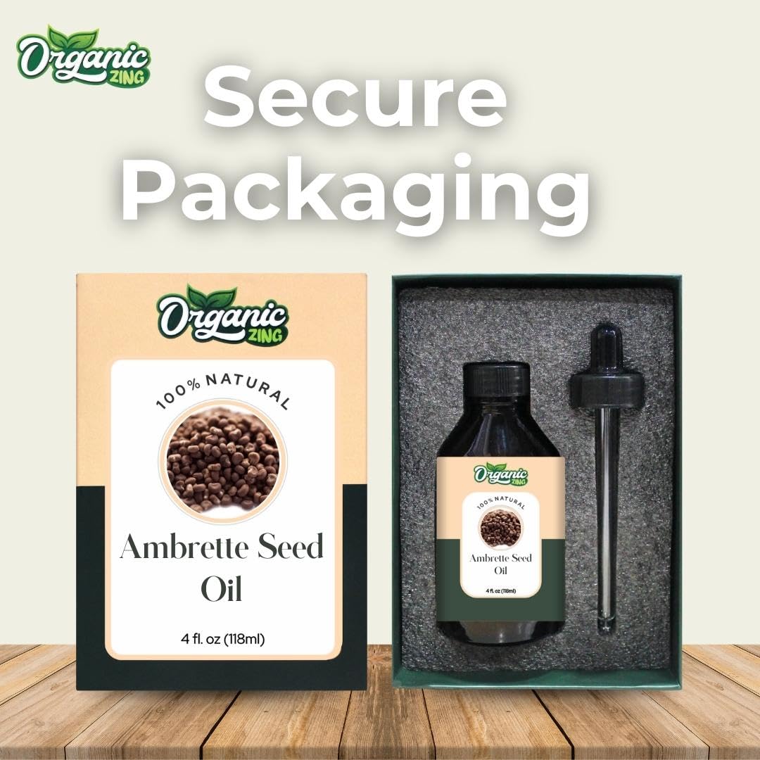 Organic Zing Ambrette Seed (Abelmoschus moschatus) Oil | Pure & Natural Carrier Oil for Skincare, Aroma & Diffusers